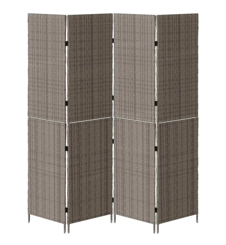 Raumteiler Grau 195 x 180 cm Poly-Rattan