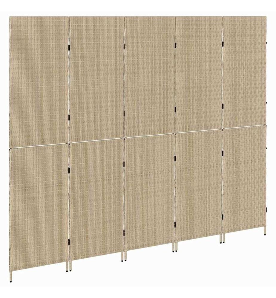 Paravent Beige 242 x 180 cm. polyrotin