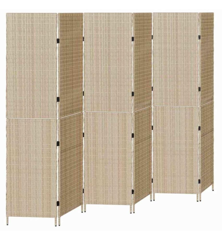 Paravent Beige 292 x 180 cm polyrotin