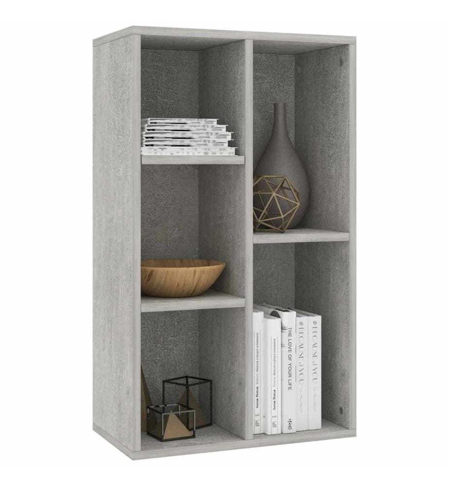 Bibliothèque/Buffet Gris béton 50x25x80 cm Bois d'ingénierie