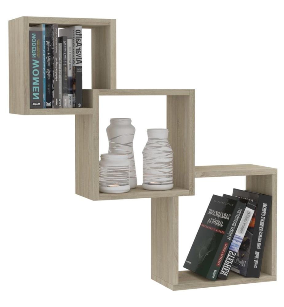 Cube Wandregale Sonoma-Eiche 68x15x68 cm Holzwerkstoff
