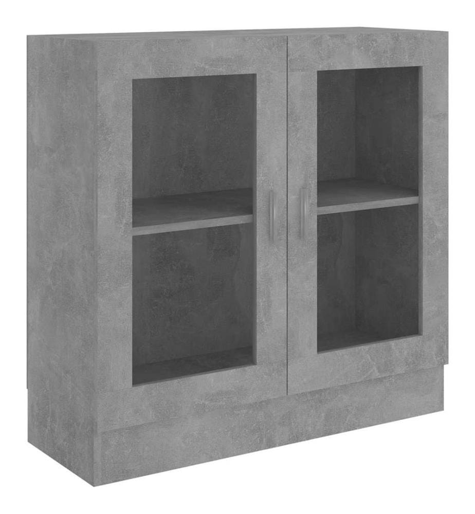 Armoire à vitrine Gris béton 82,5x30,5x80 cm Bois d'ingénierie