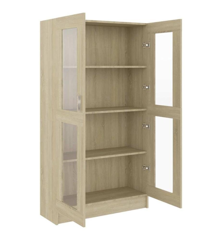 Vitrinenschrank Sonoma-Eiche 82,5x30,5x150 cm Holzwerkstoff