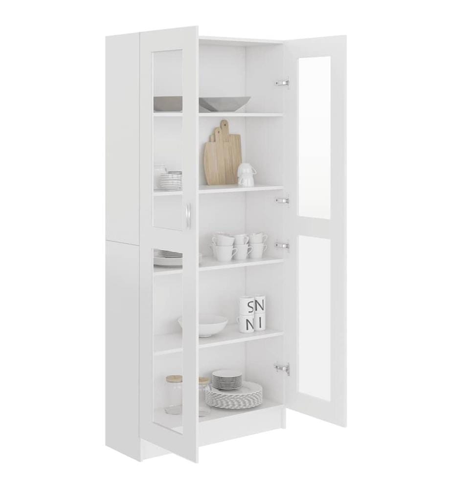 Armoire à vitrine Blanc 82,5x30,5x185 cm Bois d'ingénierie
