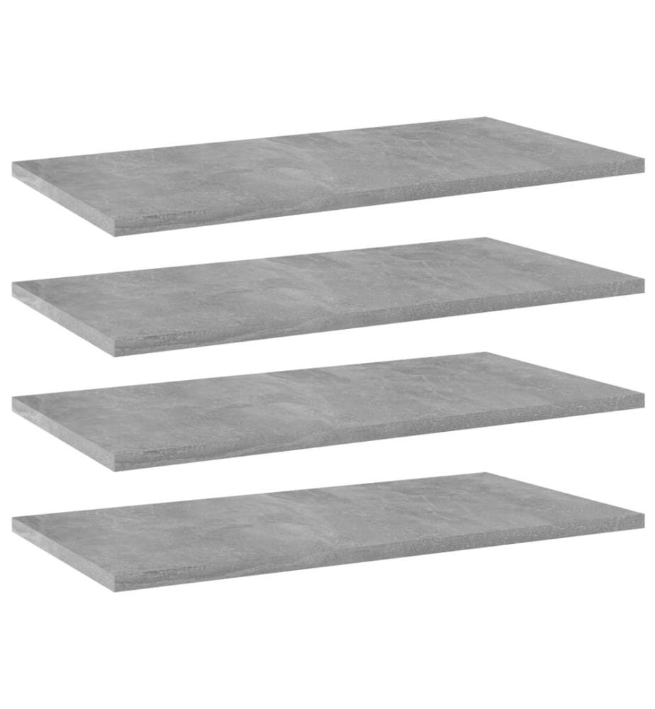 Panneaux de bibliothèque 4 pcs Gris béton 60x30x1,5cm Aggloméré