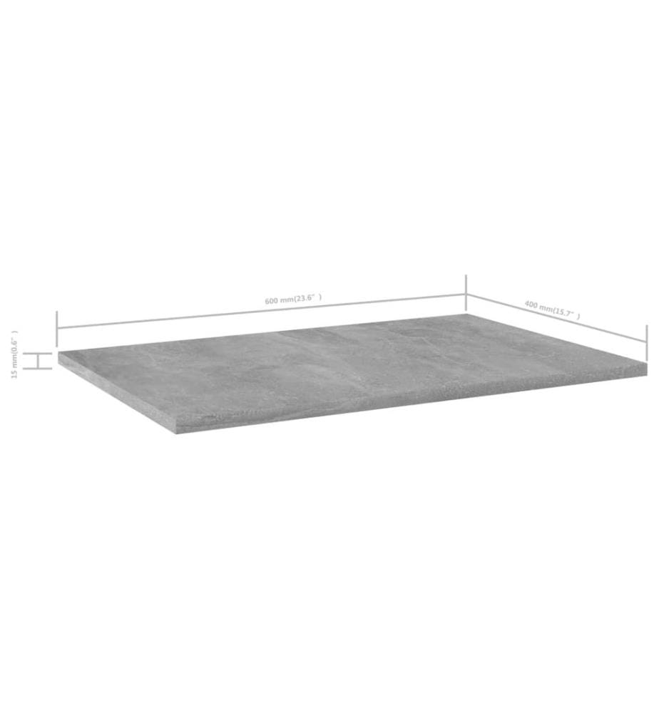 Panneaux de bibliothèque 4 pcs gris béton bois d'ingénierie
