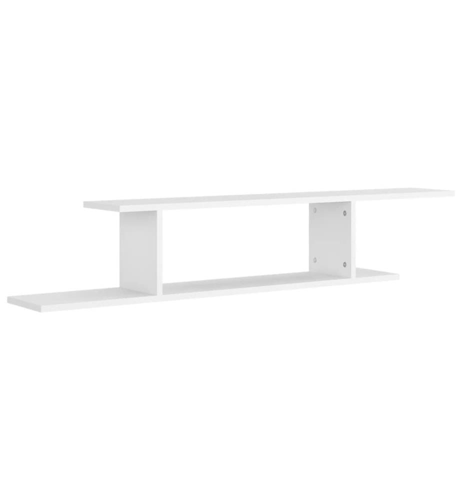 TV-Wandregal Weiss 125x18x23 cm Holzwerkstoff
