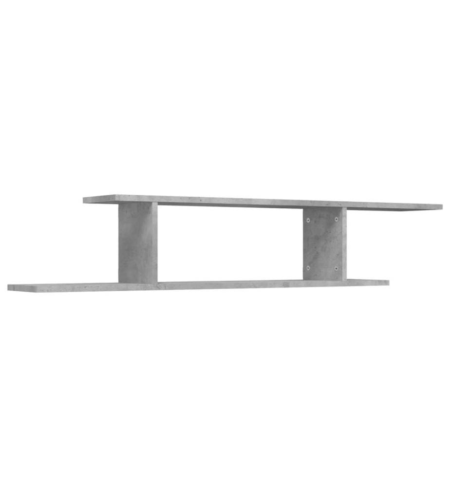 TV-Wandregal Betongrau 125x18x23 cm Holzwerkstoff
