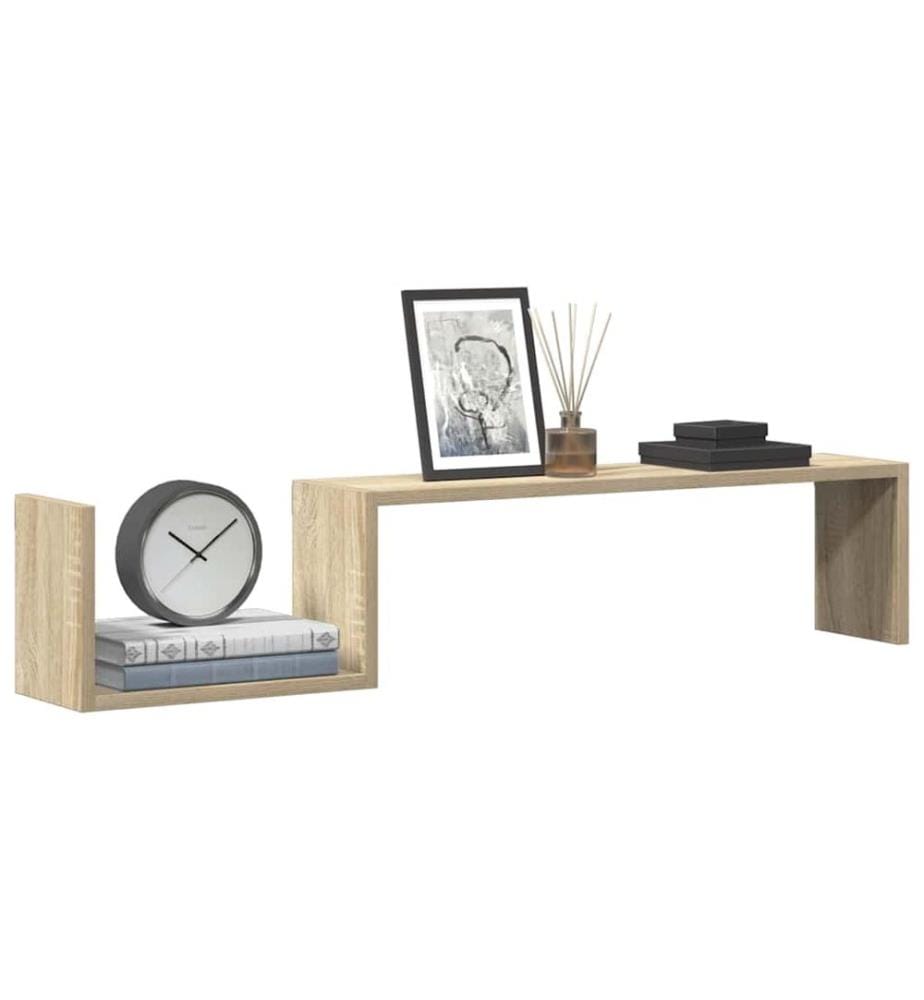 Wandregale 2 Stk. Sonoma-Eiche 100x15x20 cm Holzwerkstoff