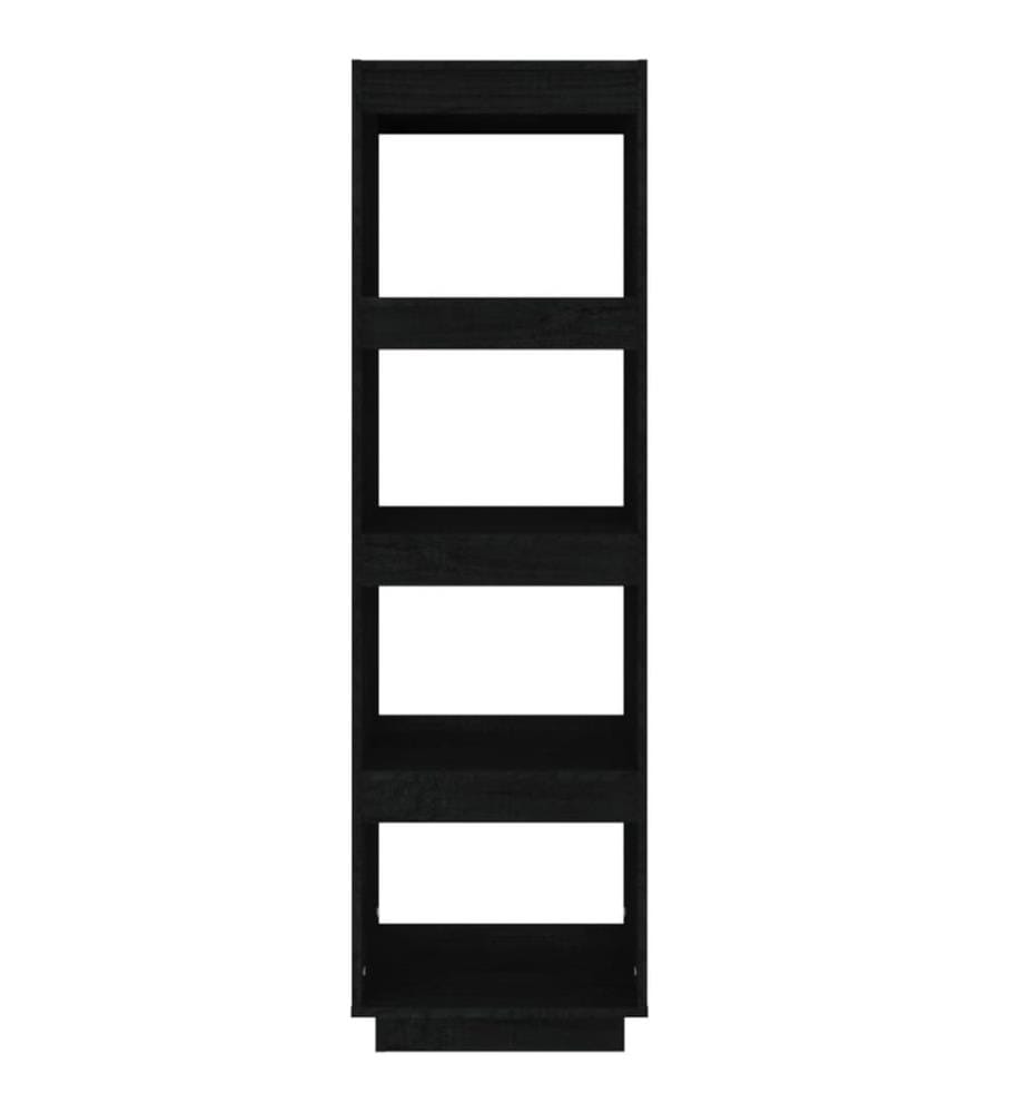 Bibliothèque/Séparateur de pièce Noir 40x35x135 cm Pin massif