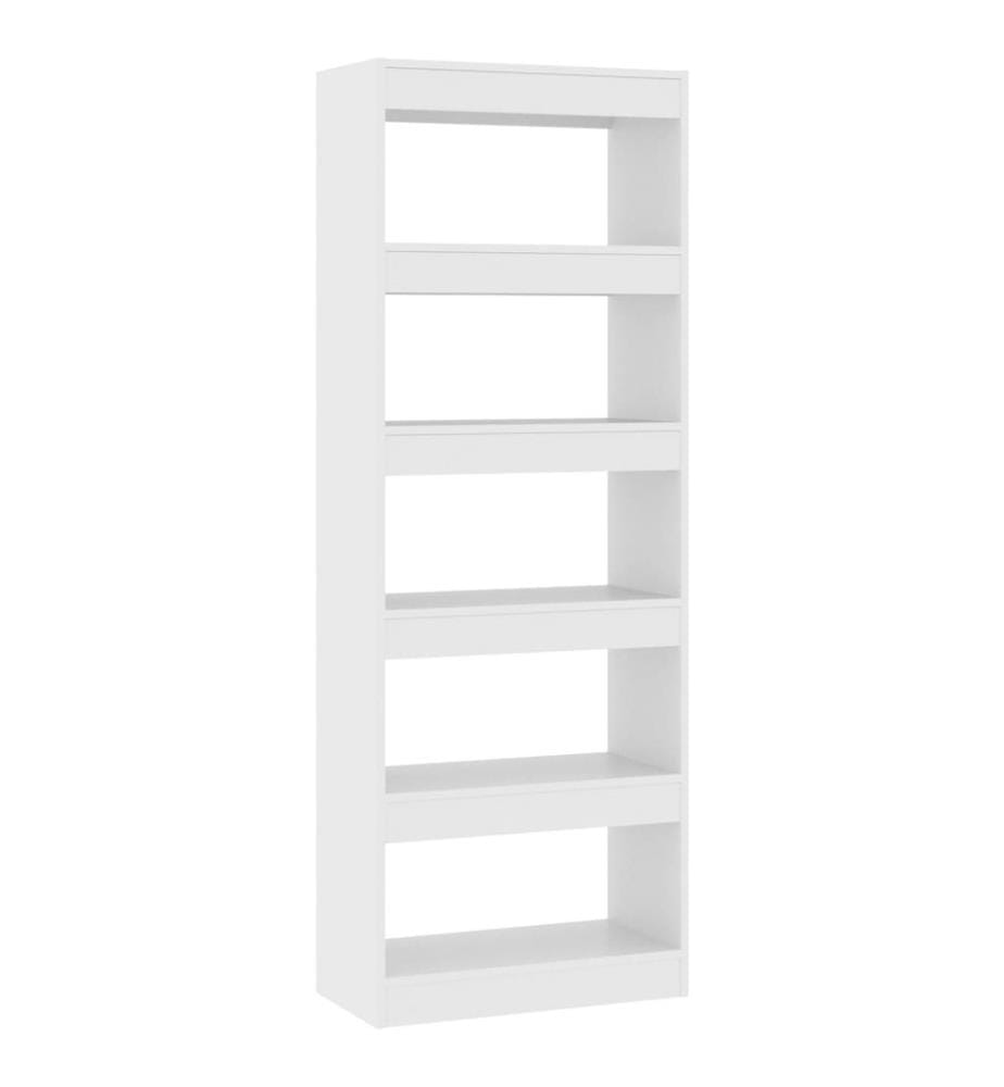 Bibliothèque/séparateur de pièce blanc bois d'ingénierie
