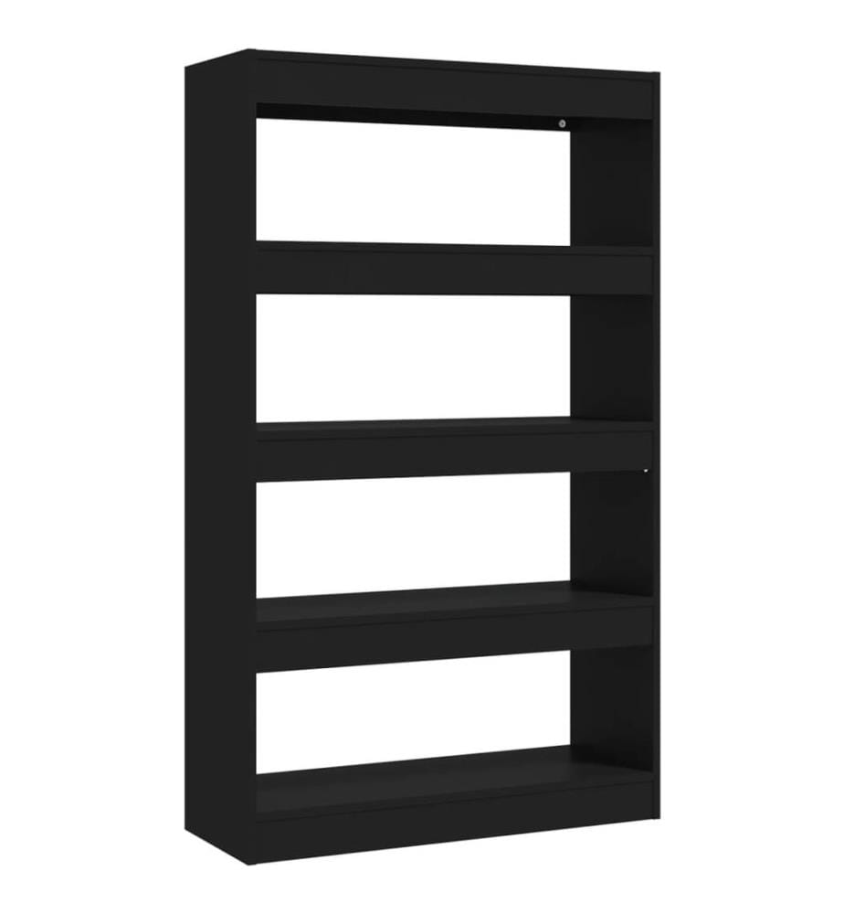 Bibliothèque/Séparateur de pièce Noir Bois d'ingénierie