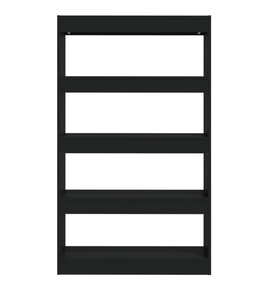 Bibliothèque/Séparateur de pièce Noir Bois d'ingénierie