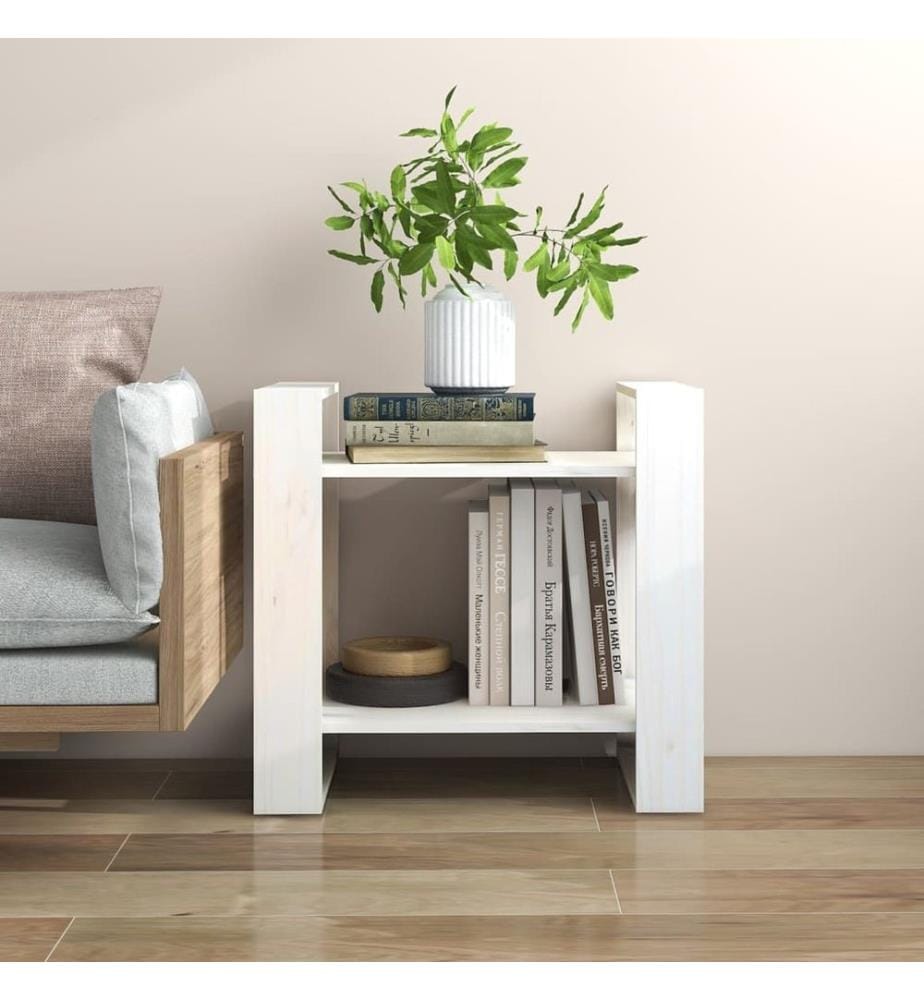 Bibliothèque/Séparateur de pièce Blanc 60x35x57 cm Bois de pin