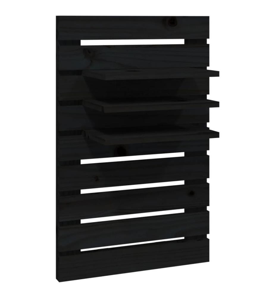 Wand-Nachttische 2 Stk. Schwarz Massivholz Kiefer
