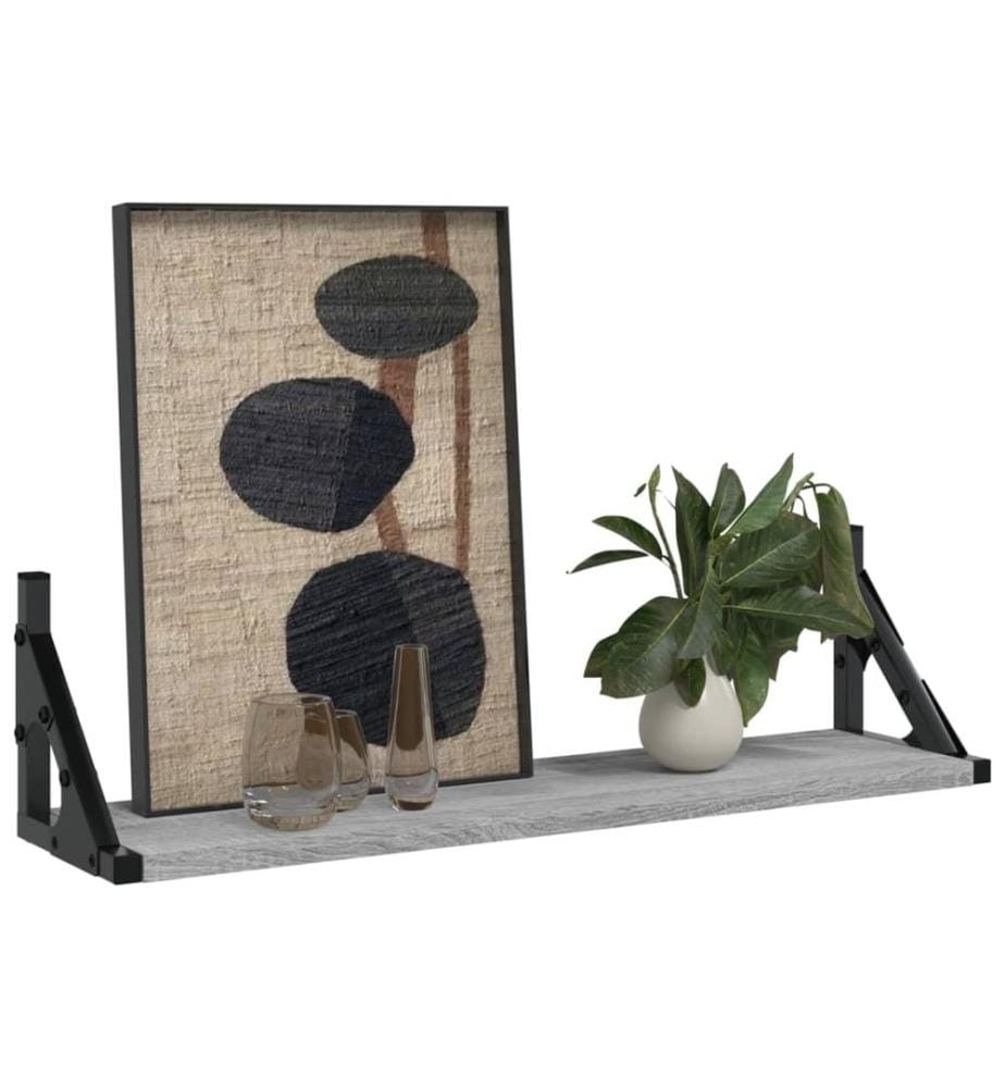 Wandregale 2 Stk. Grau Sonoma 60x15x15,5 cm