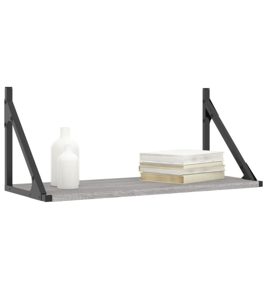 Wandregale 2 Stk. Grau Sonoma 60x25x25,5 cm Holzwerkstoff