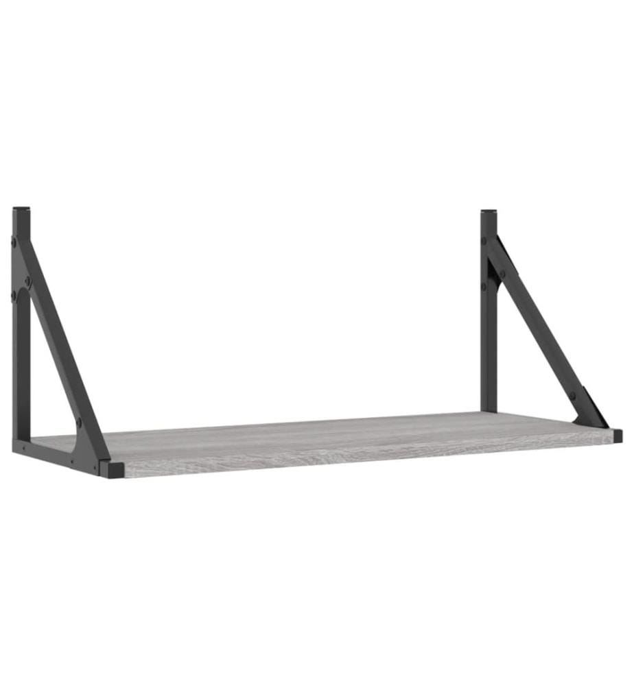 Wandregale 2 Stk. Grau Sonoma 60x25x25,5 cm Holzwerkstoff