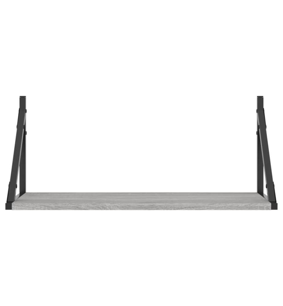 Wandregale 2 Stk. Grau Sonoma 60x25x25,5 cm Holzwerkstoff