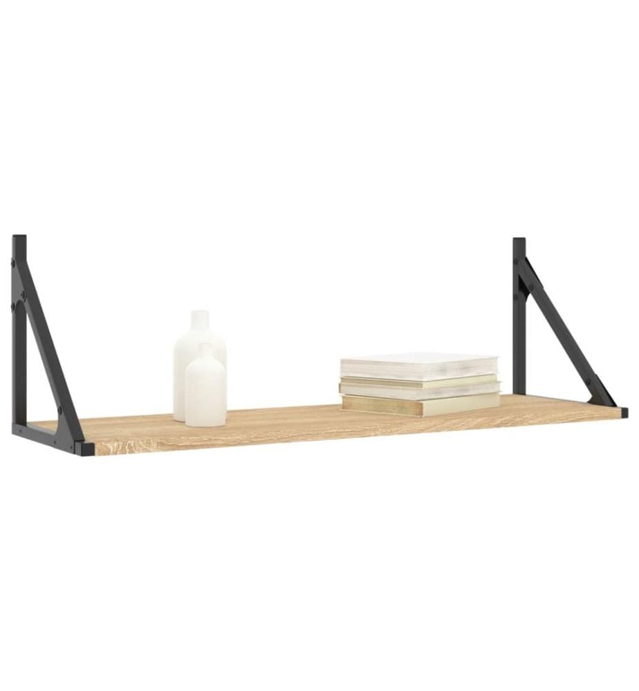 Wandregale 2 Stk. Sonoma-Eiche 80 x 25 x 25,5 cm Holzwerkstoff