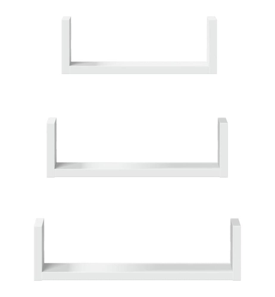 Wandregal 3 Stk. Weiss Holzwerkstoff