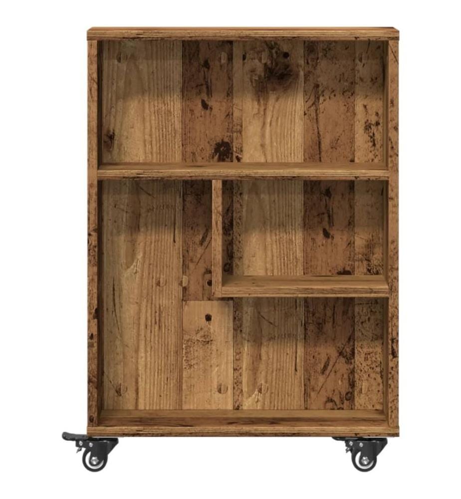 Aufbewahrungswagen Schmal Altholz-Optik 48x13x68 Holzwerkstoff