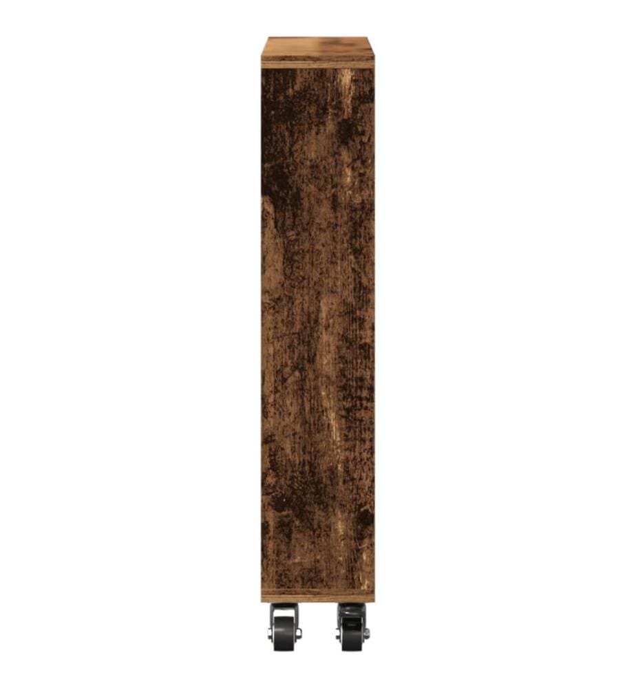 Aufbewahrungswagen Schmal Altholz-Optik 48x13x68 Holzwerkstoff