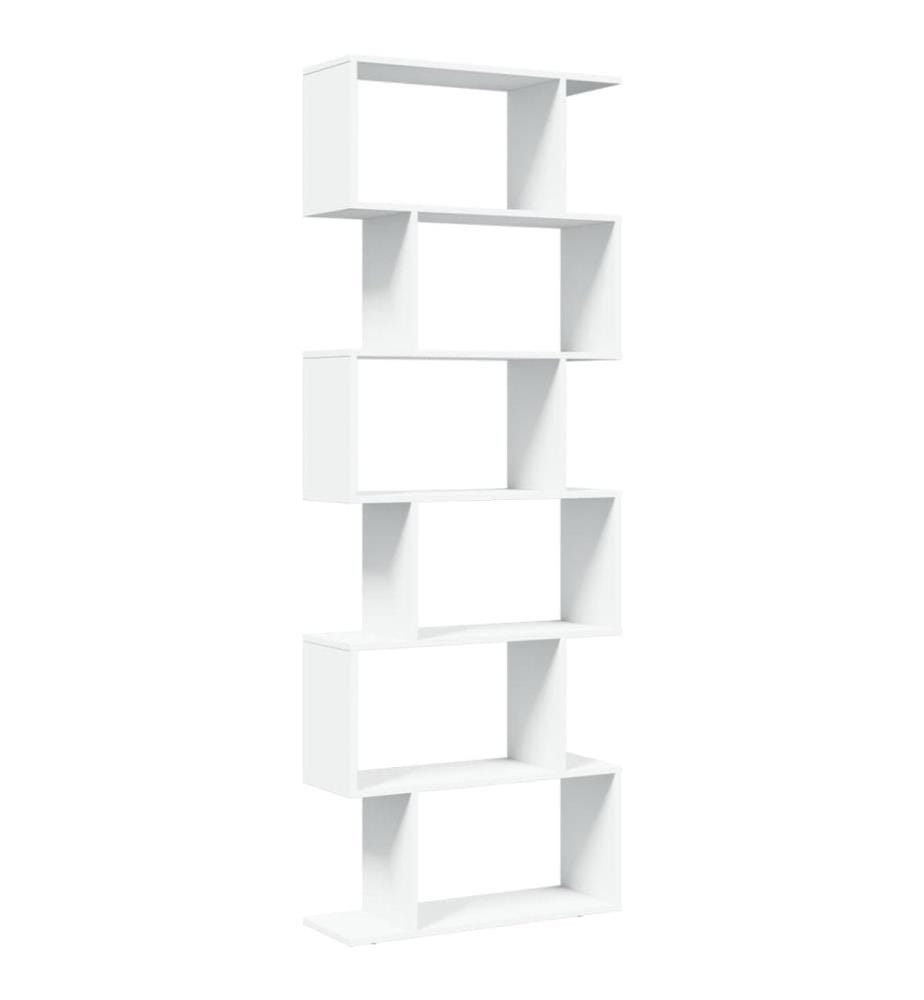Étagère séparatrice de pièce à 6 niveaux blanc 70x24x193 cm