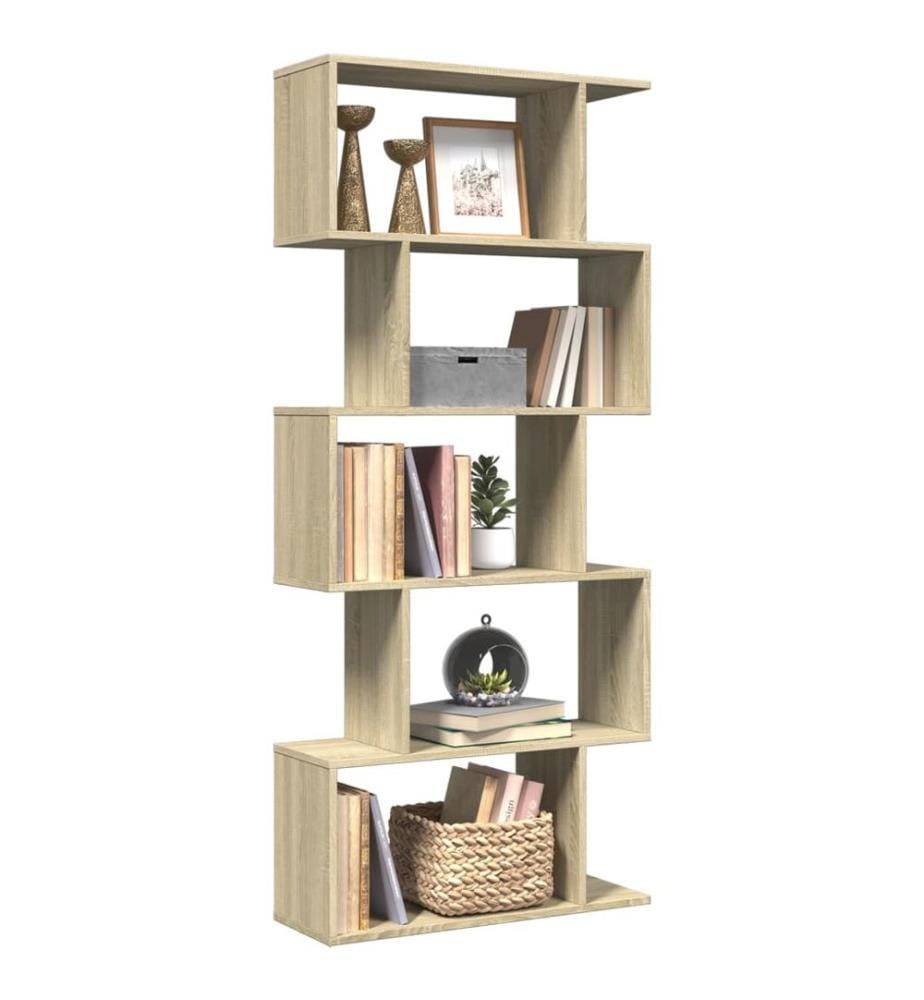 Raumteiler-Bücherregal 5 Etagen Sonoma-Eiche 70x24x161 cm