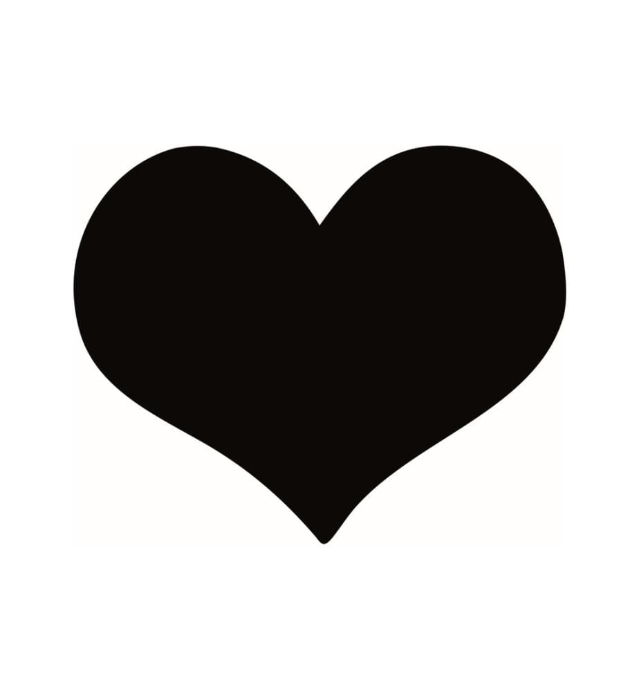 SECURIT - Kreidetafel Silhouette Heart mit Klett, Schwarz