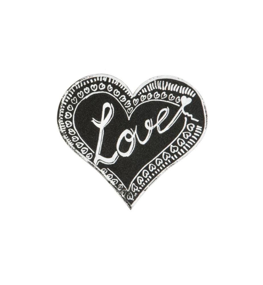 SECURIT - Kreidetafel Silhouette Heart mit Klett, Schwarz