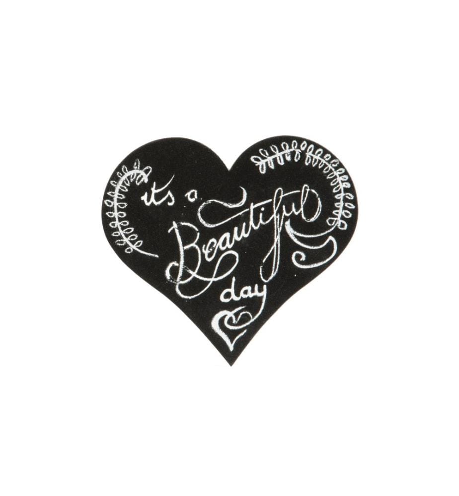 SECURIT - Kreidetafel Silhouette Heart mit Klett, Schwarz
