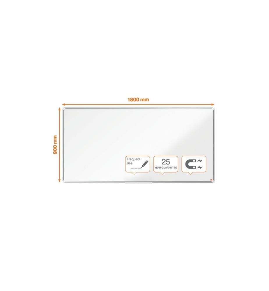 NOBO - Tableau blanc Premium Plus émail 90 cm x 180 cm, Blanc