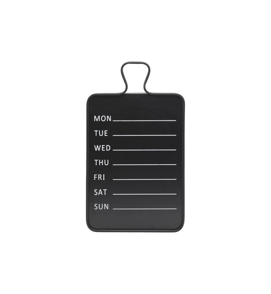 CHIC ANTIQUE - Planificateur avec les jours de la semaine 70 cm x 40 cm, Noir