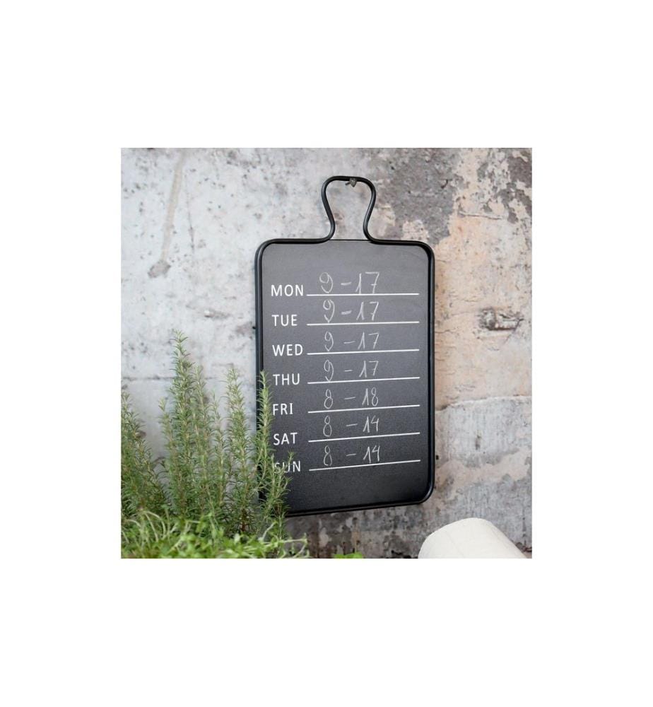 CHIC ANTIQUE - Planificateur avec les jours de la semaine 70 cm x 40 cm, Noir