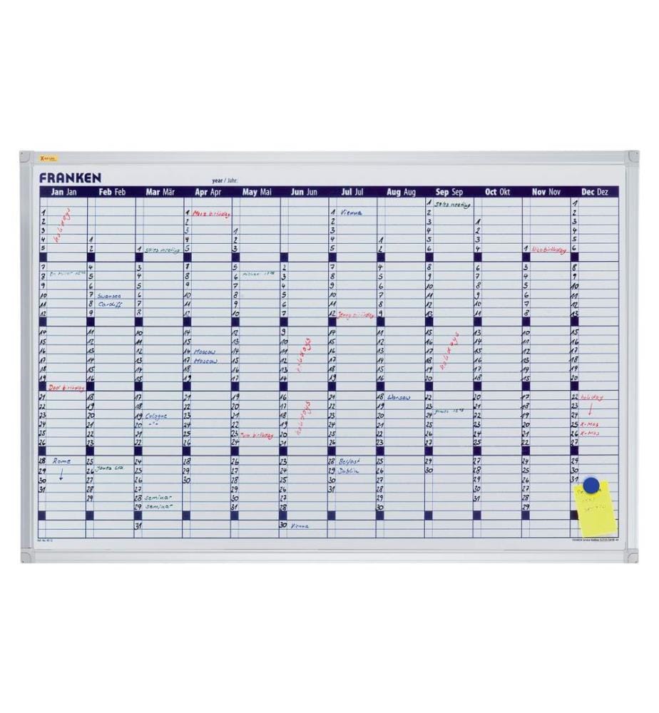 FRANKEN - Calendrier Calendrier annuel X-tra!Line 60 cm x 90 cm, Blanc