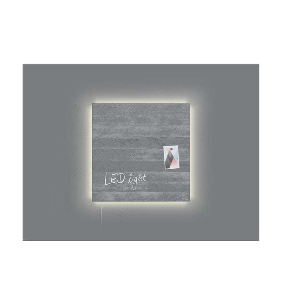SIGEL - Tableau en verre LED artverum 48 cm x 48 cm, Gris