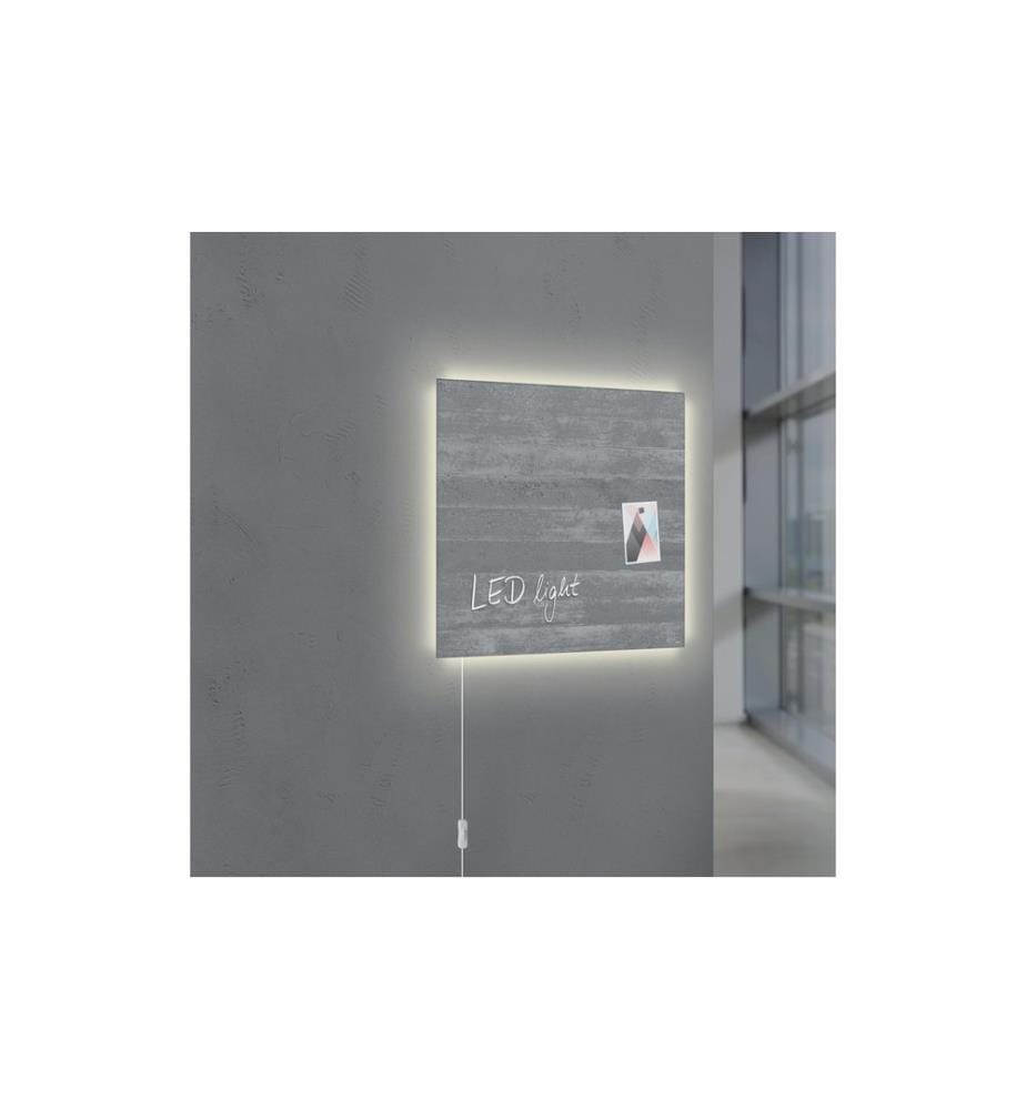 SIGEL - Tableau en verre LED artverum 48 cm x 48 cm, Gris