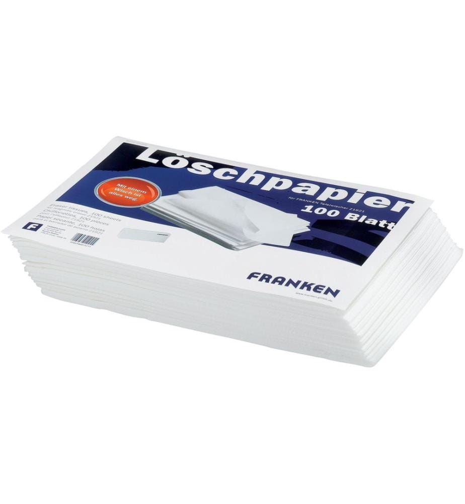 FRANKEN - Effaceur pour tableau Papier buvard 100 pièces