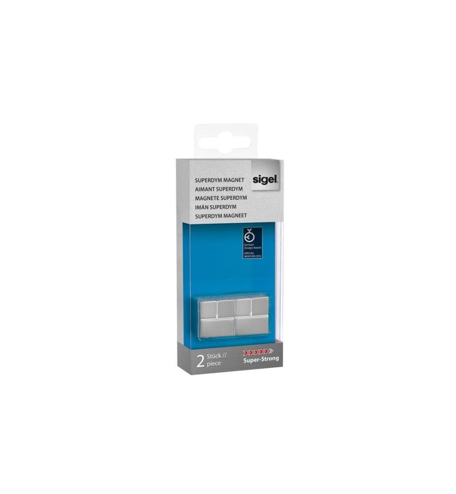SIGEL - Plaque magnétique Super Strong Ø 20 x 20 x 20 mm, 2 pièces