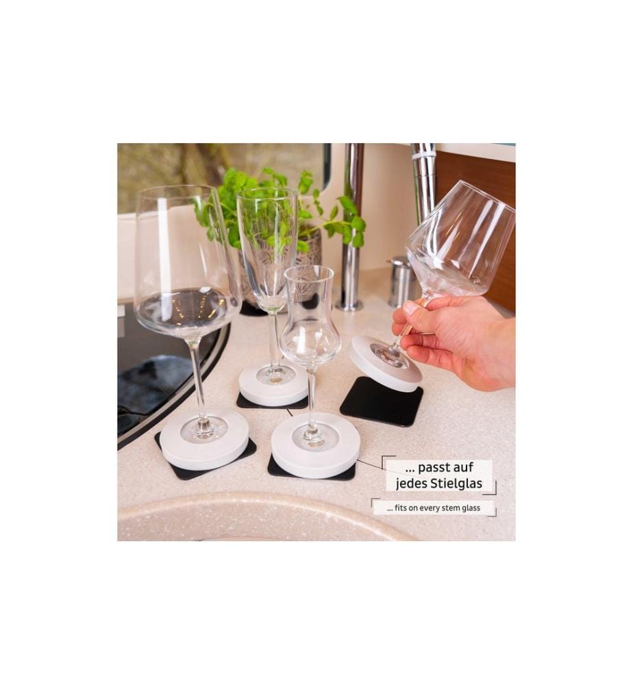 Silwy - Préservatif magnétique pour verres à pied 1 Pièce/s, Gris clair/Anthracite