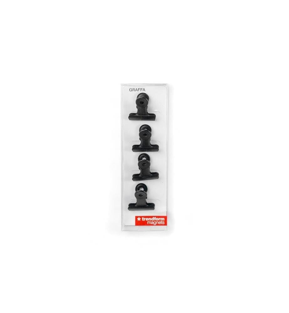 TRENDFORM - Pince magnétique Graffa Set de 4 pièces, Noir