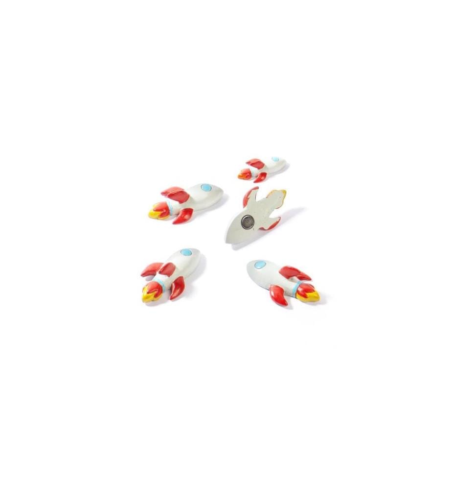 TRENDFORM - Haftmagnet Rakete 5er Set, Rot/Weiss