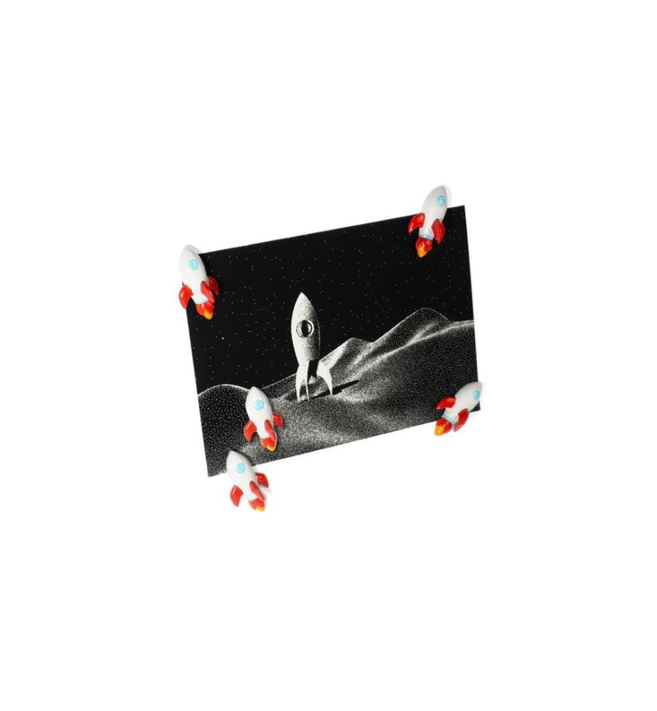 TRENDFORM - Haftmagnet Rakete 5er Set, Rot/Weiss