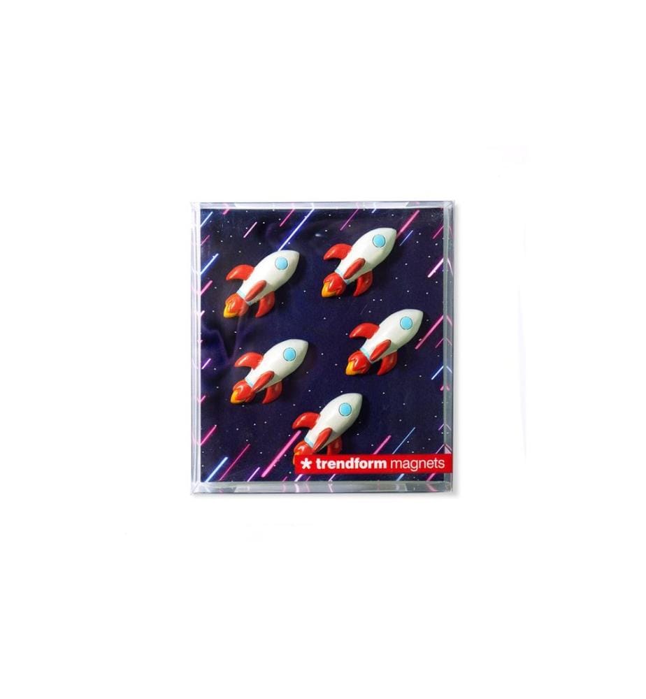 TRENDFORM - Haftmagnet Rakete 5er Set, Rot/Weiss