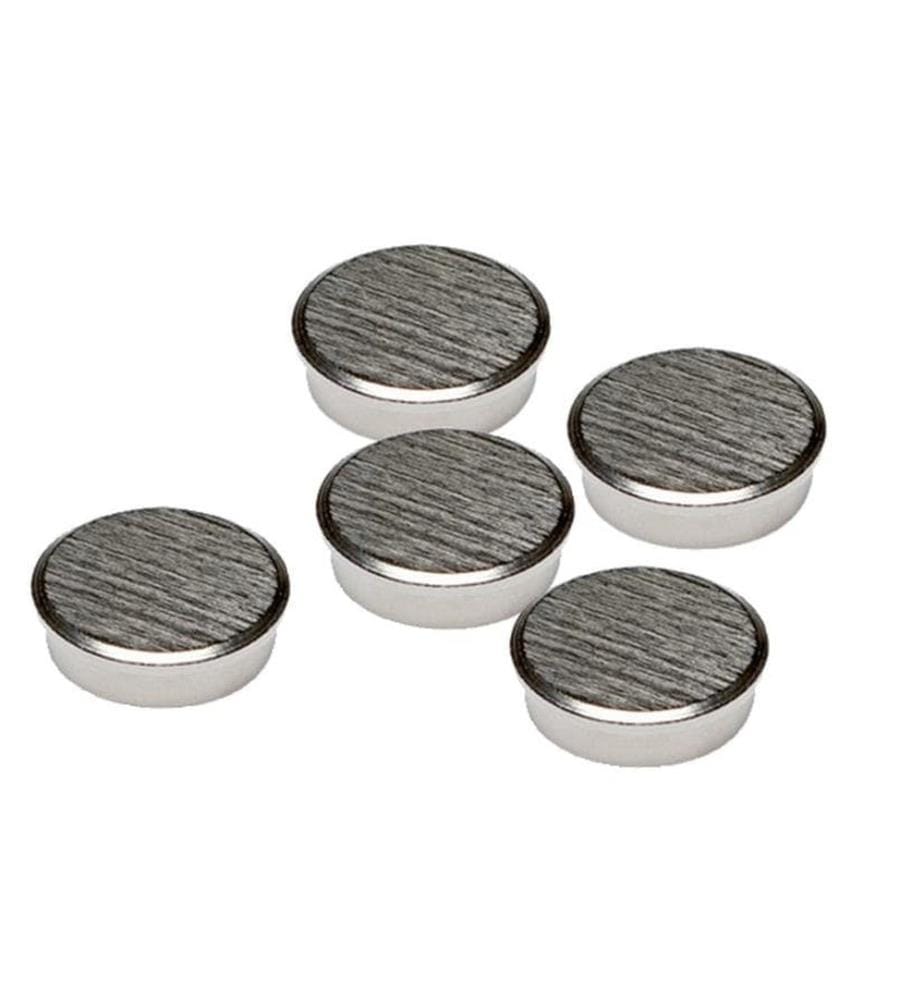 FRANKEN - Haftmagnet Chrom Ø 30 mm, 5 Stück, Silber