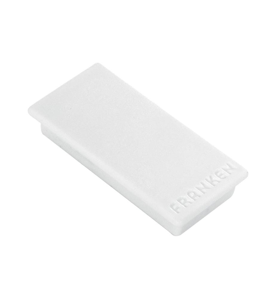 FRANKEN - Haftmagnet Magnet eckig 23 x 50 mm, 10 Stück, Weiss