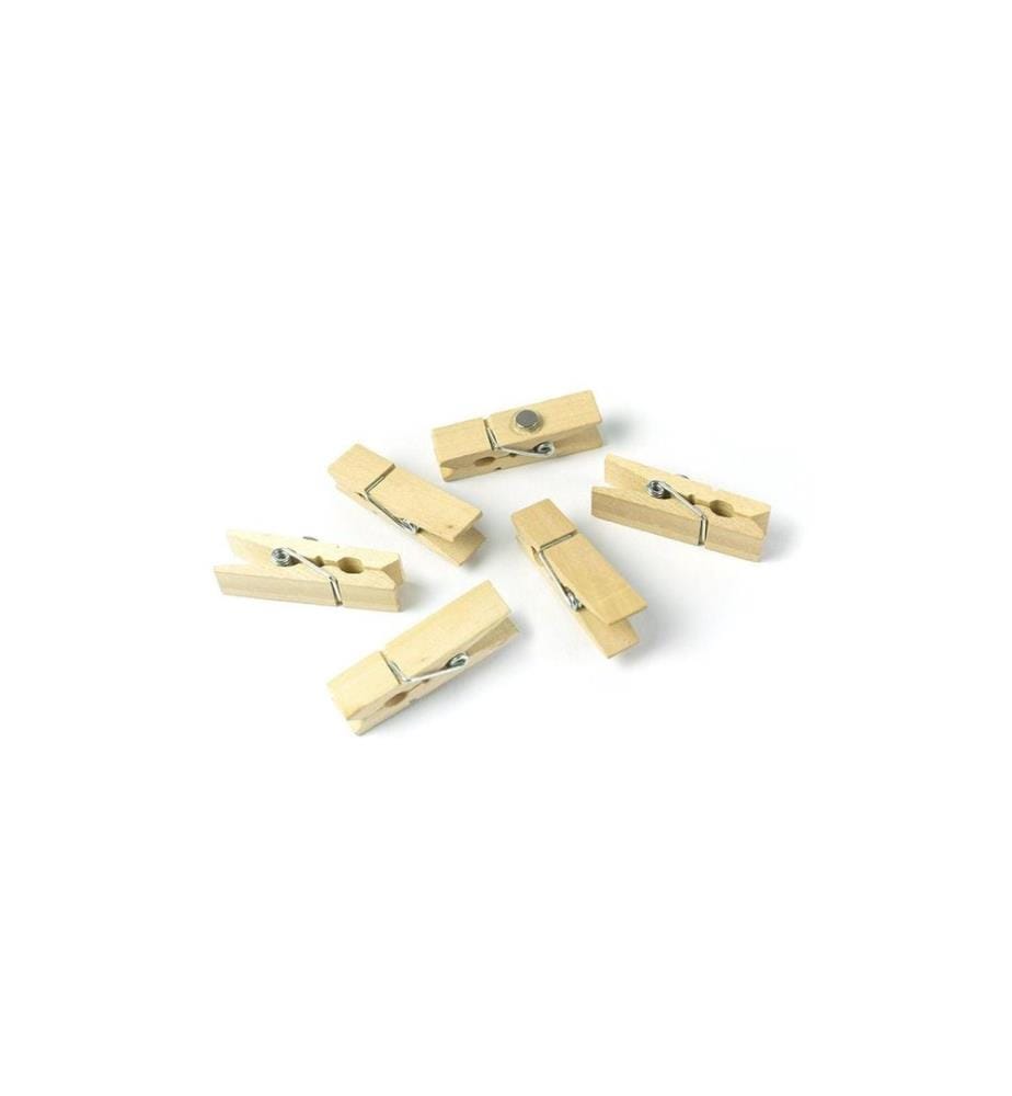TRENDFORM - Haftmagnet Holzklammer 6er Set, Braun