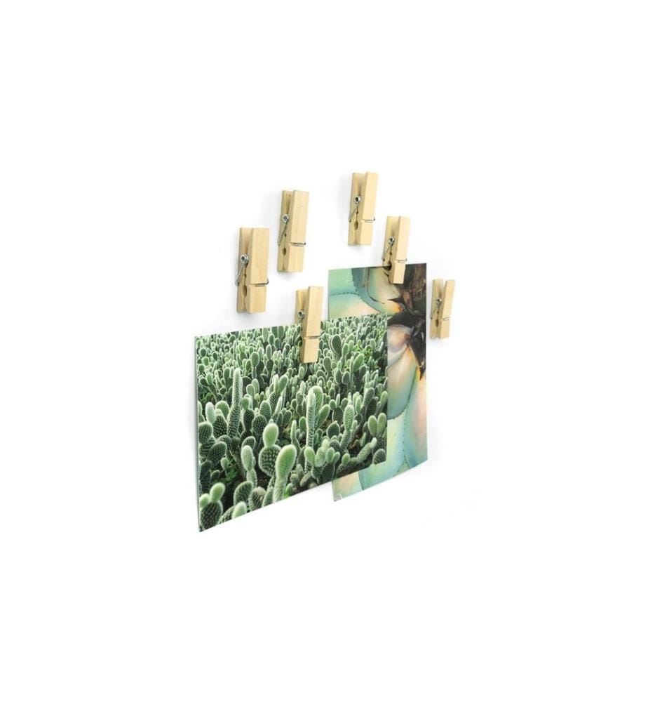 TRENDFORM - Haftmagnet Holzklammer 6er Set, Braun