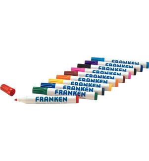 FRANKEN - Whiteboard-Marker 2-6 mm, 10 Stück, Sortiert